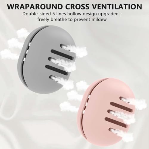 Fauxomor 2 Pcs Makeup Sponge Holder,Double-Sided Breathable Silicone Beauty Make Up Blender Case for Travel or Daily,Shatterproof Make-up Travel Case Quick Drying Easy to Carry,Grey+Pink - color: Gray&Pink, size: 1 Count (Pack of 2)