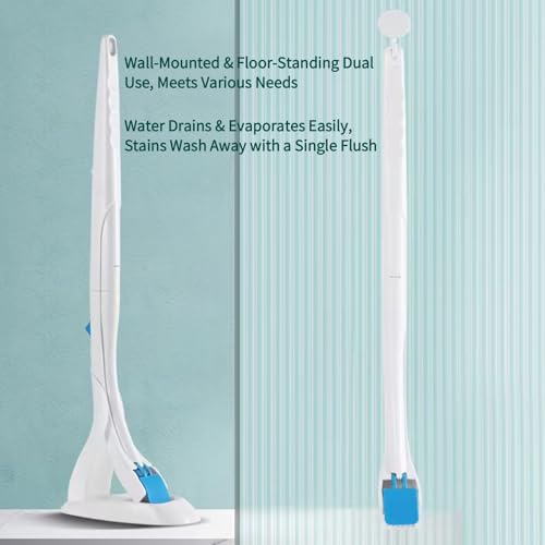 Disposable Toilet Brush, Toilet Bowl Brush and Holder with Cleaner Refill Pads, Wall-Mounted Toilet Brush,Toilet Brush Wand Starter Kit,1 Wand + 12 Refills(Flushable) + 1 Stand + 1 Hook
