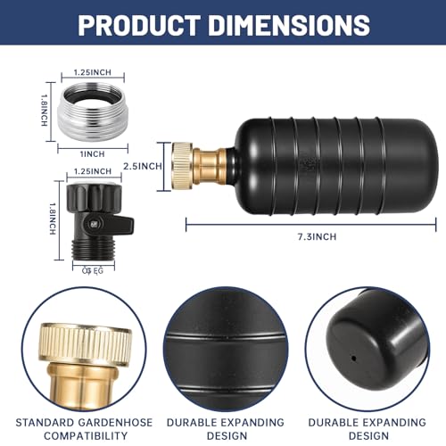 Drain Bladder Kit, Drain Cleaning Bladder With Water Stop Valve Faucet Adapter And 16 3/8ft Garden Hose, Drain Blockage Unclog Kit For Bathroom Drains Kitchen Sinks, Fit 4 To 6 IN Drain Pipes
