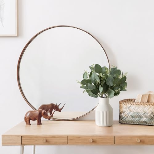 Dahey Artificial Eucalyptus Stems in Ceramic Vase Centerpiece Table Decorations Modern Farmhouse Decor Fake Eucalyptus Plants with Vase for Bathroom Kitchen Shelf Living Room Home Decor, White - color: White, size: Medium