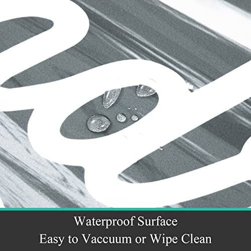 Pauwer Laundry Room Rug Runner 20"x48" Waterproof Rubber Laundry Mat Non Slip Kitchen Mats for Floor Washable Floor Mat Runner Rug for Farmhouse Mudroom Washroom Bathroom Decor - color: Light Grey, size: 1'8" x 4'