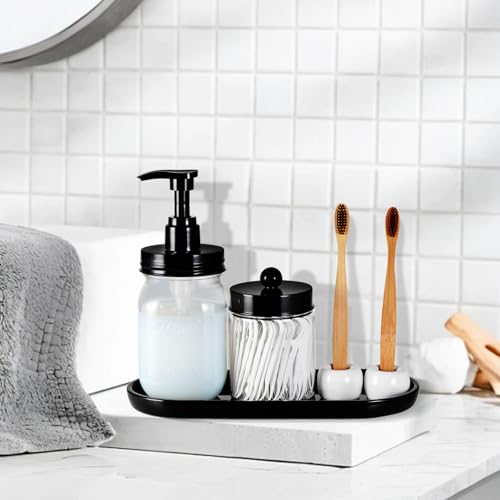 SheeChung Mini Ceramic Toothbrush Holder, Small Handmade Couple Toothbrush Stand for Bathroom Vanity Countertop Travel Camper, Bathroom Organizers and Storage, 2 Pack, White - color: White