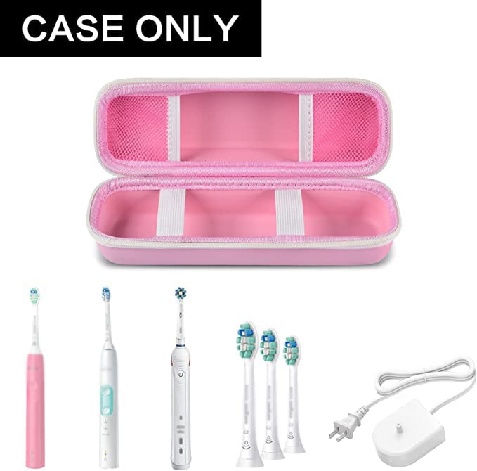 GWCASE Toothbrush Travel Case Compatible with Oral-B Pro 1000 2000 3000 3500 5000 7500/ for Philips Sonicare ProtectiveClean 4100 6100 5100 6500 7500 Rechargeable Electric Toothbrush (Box Only) -Pink - color: Pink