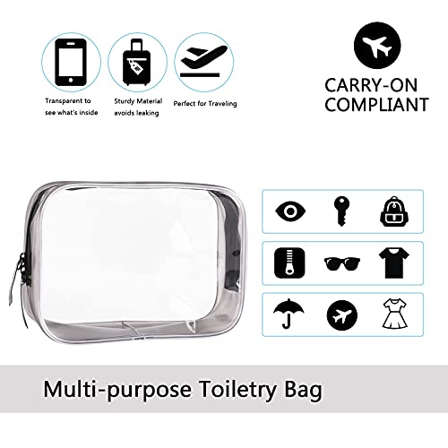 Buminee Clear Travel Bags for Toiletries, Lightweight Toiletry Bag, Multipurpose Transparent TSA Cosmetic Bag-6 Pack - color: Clear