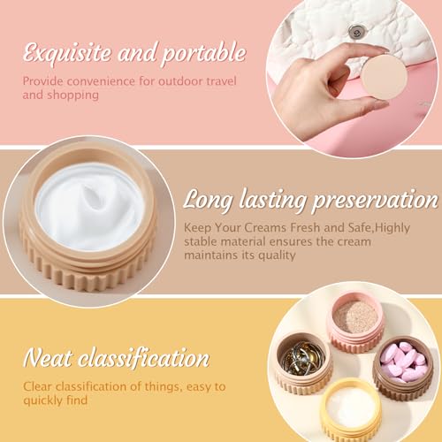Maxcheck 4 Pcs Travel Containers for Toiletries 0.68 Oz/20 ml Small Silicone Cream Jar with Lid Mini Leakproof Lotion Jar Refillable Travel Cosmetic Container for Face Body Skin Cream (Classic Color) - color: Classic Color