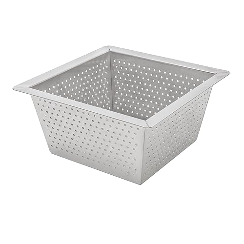 Leyso Stainless Steel Floor Sink Top Hang Basket Strainer Sink Drain Cover 10” x 10” x 4-3/4” for Kitchen, Restaurant, Bar, Buffet (4-3/4"H SS) - style: 4-3/4"H SS