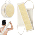 Natural Loofah Back Scrubber for Shower, Exfoliating Body Scrubber Loofah Set for Women and Men for Use in Shower Bath, Loofah Sponge to Clean Your Body and Back Deeply - 1 Count (Pack of 2)