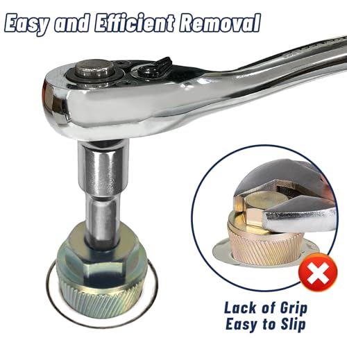 Tub Drain Removal Tool and Bathtub Strainer Body Kit, 1.5 Inch Drain Extractor for Broken Pipes, includes 1-1/2" x 11-1/2 Coarse Thread Drainer, 3/8" Tapped, Chrome Plated - color: Gold, size: Tub Drain Kit