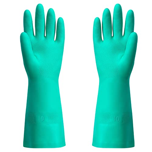 ThxToms Chemical Resistant Nitrile Gloves,Resist Household Acid, Alkali, Solvent and Oil, Latex Rubber Free, 1 Pair Extra Large - size: X-Large (Pack of 1)