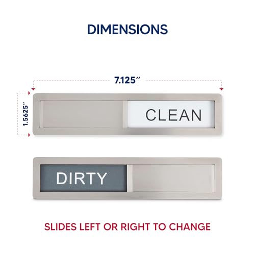 HIC Kitchen Dishwasher Clean Dirty Indicator Magnet, 18/8 Stainless Steel - style: Dishwasher Clean/Dirty Magnet