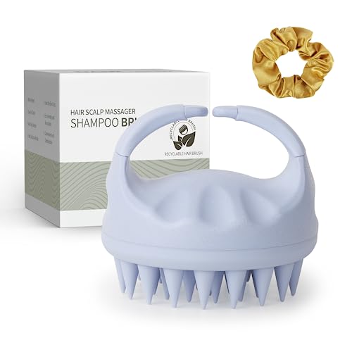 Sndyi Scalp Massager Shampoo Brush, Scalp Scrubber with Soft Silicone Bristles, Scalp Exfoliator for Dandruff Removal, Scalp Massager for Hair Growth, Wet Dry Hair Brush for Scalp Care, Sky Blue - color: Sky Blue