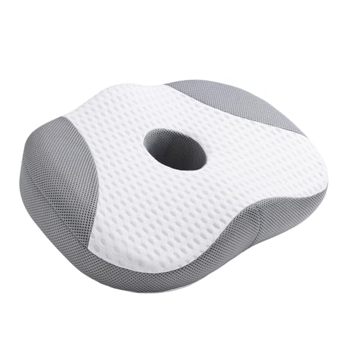 Idle Hippo Hot Tub Booster Seat, 4D Air Mesh Hot Tub Pillow with Powerful 6 Non-Slip Suction Cups, Ergonomic Booster Cushion, Quick Dry Spa Pillow for Indoor Outdoor Hot Tub-White/Grey - color: White
