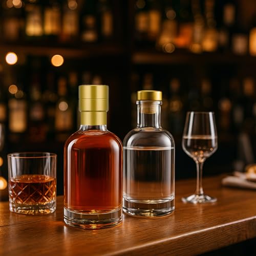 TBWIND 12 Pack 6oz/200ml Clear Glass Bottles with T-Top Cork Stoppers | Premium small refillable bottles. Perfect for homemade liquor, vanilla extract, oil, vinegar, or elegant gift favors - color: 6oz/ 200ml, size: Clear
