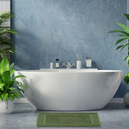 White Classic Luxury Bath Mat Floor Towel Set - Absorbent Cotton Hotel Spa Shower/Bathtub Mats [Not a Bathroom Rug] 22"x34" | 2 Pack | Forest Green - color: 11: Forest Green