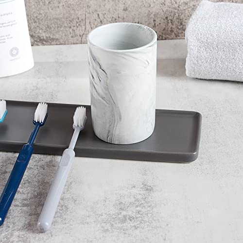 Ceramic Toothbrush Holder, Bathroom Cup, Drinking Mug, Coffee Cups, Marble Pattern Pen Holders, 300ml/Pcs (Grey) - color: Grey