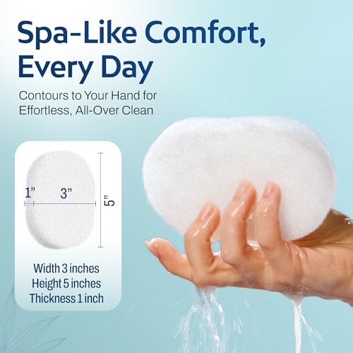 HartFelt Bath Sponges for Shower | Oval Body Wash Scrubber for Exfoliating Skin | Clean and Refresh Body, Back & Arms | Chemical-Free Body Sponge | Made in USA - Pack of 4 - size: 4 Count (Pack of 1)