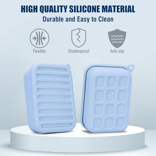 Superior Leak-Proof Silicone Travel Soap Case with Drainage Lid/Layer, Compact Bar Soap Container, Durable Soap Holder for Camping, Gym, and Travel Size Toiletries (Light-Blue) - color: Light-blue