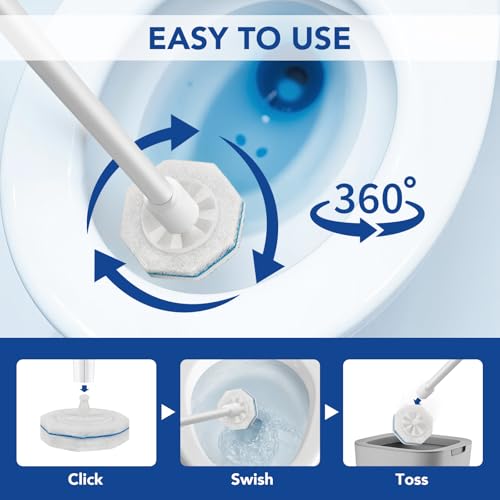 50 Count Disposable Toilet Wand Refills for Clorox, Compatible with Clorox Toilet Wand for Bathroom Cleaning
