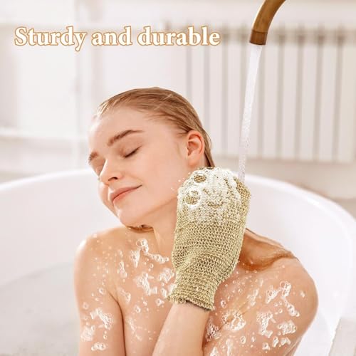 Back Scrubber for Shower for Men and Women - Set of 2 Exfoliating Body Scrubbers - Long Back Washer Sleeve & Bath Scrub Mitten for Deep Cleaning & Skin Relax
