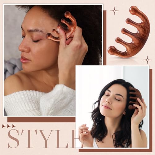 LemonRoad 12 Pack Wooden Scalp Massager Natural Sandalwood Wide Tooth Combs Wooden Head Scalp Massage Combs Bulk for Hair Growth Hair Care(Classic) - style: Classic