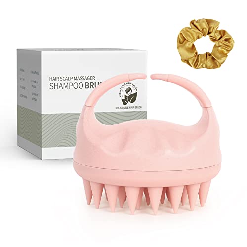 Sndyi Scalp Massager Shampoo Brush, Scalp Scrubber with Soft Silicone Bristles, Scalp Exfoliator for Dandruff Removal, Scalp Massager for Hair Growth, Wet Dry Hair Brush for Scalp Care, Pink - color: Pink