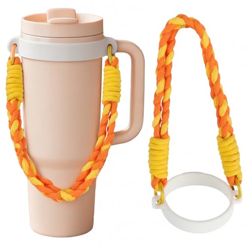 Silicone Water Bottle Handle Strap for Gym Travel Hiking Compatible with Stanley 30 & 40oz Cup Accessories for Men Women Gift - color: Style F