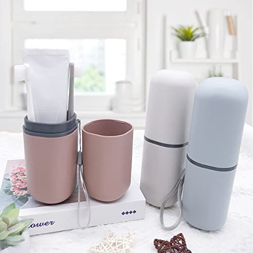 Travel Toothbrush Case, Toothbrush Holder Travel Case Portable Toothbrush Travel Container for Bathroom Travel School Business Camping Toothbrush Case for Traveling - color: Pink