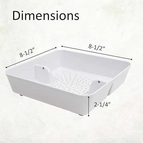 Leyso Floor Sink Commercial Drain Cover Strainer ABS Plastic Drop-in Basket 8-1/2" x 8-1/2" x 2-1/4" (2"H ABS) - Suitable for Kitchen, Restaurant, bar, Buffet - style: 2"H ABS