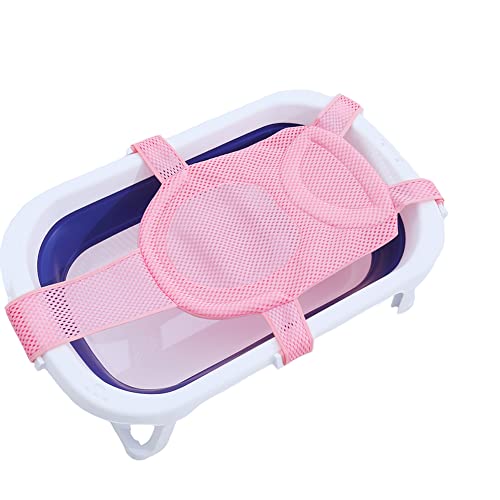 Baby Bath Seat Support Net Newborn Bath Cushion Pad Anti-Slip Infant Bathtub Sling Shower Mesh Mat Soft Bath Net Bath Pillow Adjustable Shower Pad for 0-18 Months - color: pink
