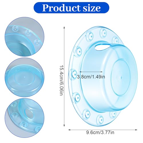 2Pcs 6.1" Bathtub Overflow Drain Cover Universal Bath Drain Cover Tub Stopper PVC Bathtub Water Seal Stopper for Draining Hole Blue Clear