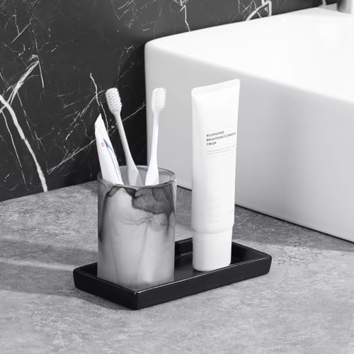 Luxspire Bathroom Vanity Tray, Mini Soap Dispenser, Small Ceramic Perfume and Jewelry Dish, Trinket Holder, Rectangle Candle Tray, Bath Organizer Kitchen Sink Narrow Soap Dish, Black - color: Black, style: Mini