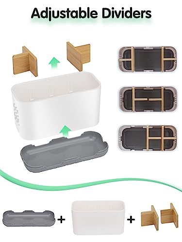 GFWARE Toothbrush Holders for Bathrooms - Bamboo Divider Toothbrush and Toothpaste Holder with Drainage, Kids Electric Toothbrush Organizer for Bathroom Countertop, White Tooth Brush Holder - color: White-l