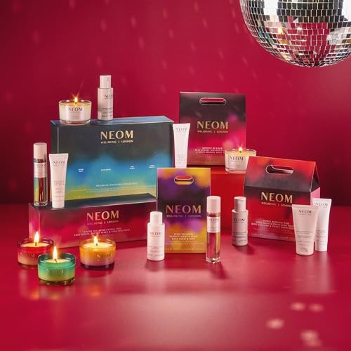 NEOM Moment of Calm Gift Set I Contains Real Luxury Travel Candle 75g Real Luxury Multi-Mineral Body Milk 30ml I 100% Natural scents I Lavender, Jasmine and Sandalwood