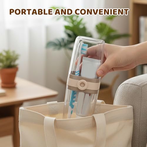 2 Pack Travel Toothbrush Holder, Toothbrush Holders Travel Set with OPP Bag, Compact and Lightweight Design for Easy Carrying, Durable Plastic Material