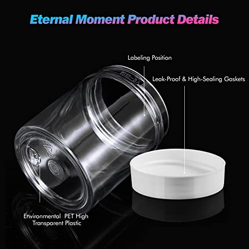 Eternal Moment 36 Pack 3 OZ Plastic Jars Round Clear Cosmetic Container Jars with White Lids, Perfect for Lotion, Slime，Cream, Ointments, Makeup, Eye Shadow, Samples, Pot, Travel Storage - color: White Lid, size: 3 Ounce