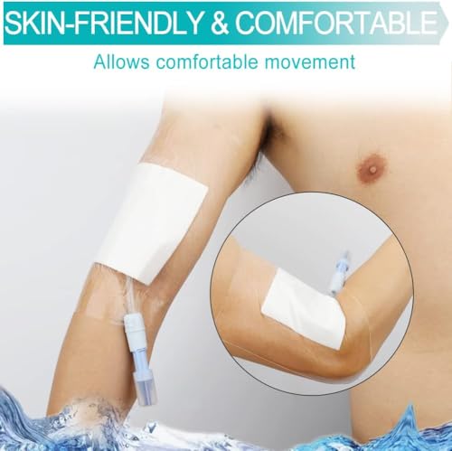 Shower Shield Catheter Cover,Shower Protector Dialysis Catheter Pd Picc Line Shower Cover Wound Bandage,Bathing Water Barrier Protector Non Adhesive Dressing (25pcs) (8 x 8 Inch) - size: 8 x 8 Inch