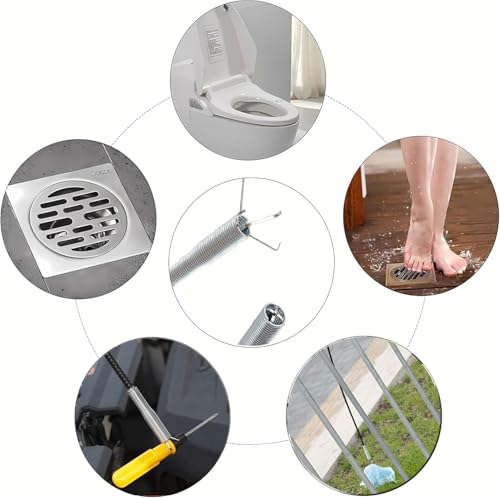 Drain Snake，Plumbing Drain Clog Remover, Gutter Cleaning Tools for Toilet Shower Kitchen Bathroom Tub, Clogged Drains Opener Cleaning Tool, Flexible Grabber Claw Pick Up Reacher （76 in）