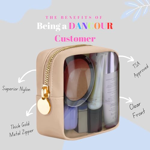DANCOUR Clear Makeup Bag Mini Makeup Bag for Purse Mini Bag Pouch Purse Clear Pouch Small Cosmetic Bag Travel Case Travel Cosmetic Case (Beige) - color: Beige, style: Mini