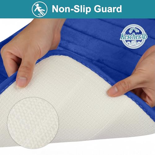 Bathroom Rugs Sets 3 Pieces Thicker Memory Foam Bath Mat with Non Slip Backing, Machine Wash, Dries Quickly, Ultra Soft Blue Bath Carpet with Toilet Rug for Bathroom,Kitchen,Tub - color: Blue, size: 31" X 19" + 23" X 15" + U19" X 15"