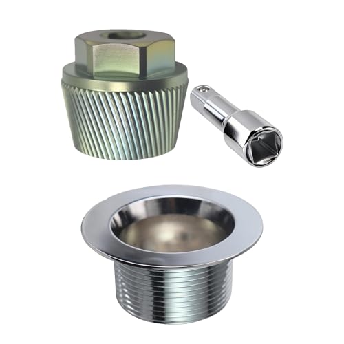Tub Drain Removal Tool and Bathtub Strainer Body Kit, 1.5 Inch Drain Extractor for Broken Pipes, includes 1-1/2" x 11-1/2 Coarse Thread Drainer, 3/8" Tapped, Chrome Plated - color: Gold, size: Tub Drain Kit