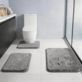 RUN HELIX Bathroom Rugs Sets 3 Piece, Soft Absorbent Memory Foam Bath Mats Set, Dry Fast Bath Mat, Machine Washable Bath Rug Set for Bathroom （Ash Gray） - color: Ash Gray