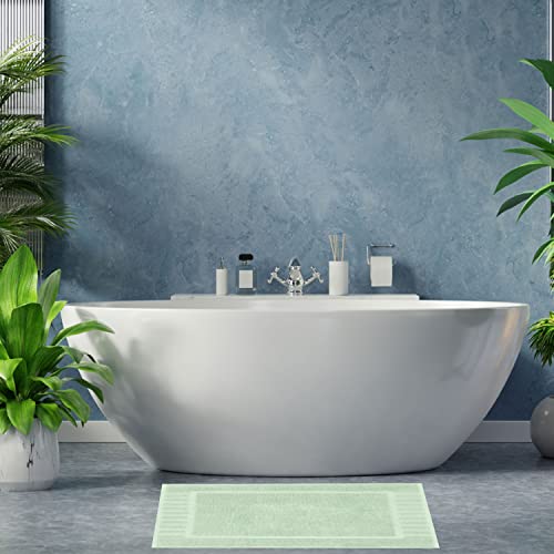 White Classic Luxury Bath Mat Floor Towel Set - Absorbent Cotton Hotel Spa Shower/Bathtub Mats [Not a Bathroom Rug] 22"x34" | 2 Pack | Mint Green - color: 10: Mint Green