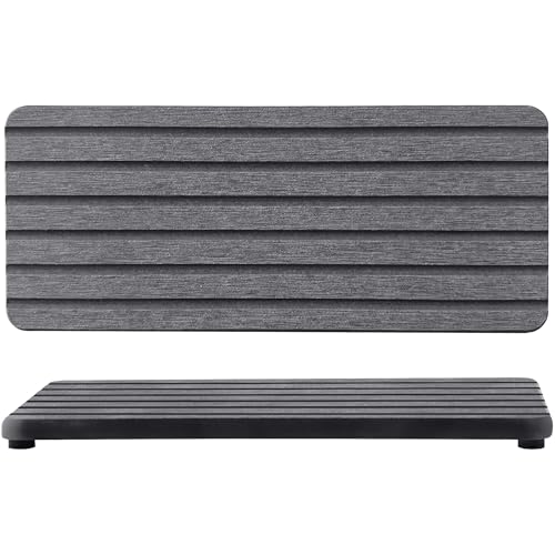 NiuYichee 2 PCS Water Absorbent diatomite Coasters, 9.5" x 4" Water Absorbing Stone Tray for Sink, Stone Drying mat for Kitchen Counter, Stone soap Tray Used for Hand Soaps & toiletries & Plants - color: Dark Grey, size: 9.5" x 4"（24 x 10cm）