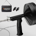 Drain Snake Auger, 50 Feet Flexible Plumbing Snake with 1/4" Drill Adapter, Manual or Drill Powered Drain Cleaner for Kitchen Sink, Bathroom & Shower Drains, Includes Gloves Storage Bag, Black - color: Black-50FT