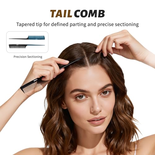 Balon Hair Brush for Women and Men, 4Pcs Paddle Brush Detangling Brush Hair Comb Set for Long Thick Thin Curly Hair, Hairbrush Great On Wet or Dry, No More Tangle - color: Black