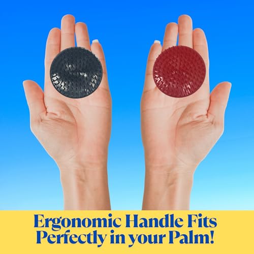 G.B.S Scalp Exfoliator 4 Pack - Shampoo Brush, Scalp Scrubber for Dandruff Removal, Massager & Hair Exfoliator - Red & Black - color: 2red/2black