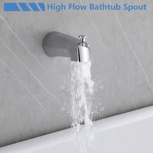 2 Handles Shower Faucet Set with Tub Spout Bathtub Shower Faucet Combo Set Shower System Complete Tub and Shower Trim Kit Wall Mounted Shower Fixtures Chrome - color: Chrome, style: 2 Handles