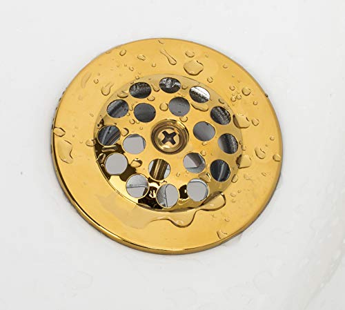 Artiwell Trip Lever Tub Trim Kit Set with Trip Lever Overflow Face Plate, Trip Lever Bathtub Drain with Strainer, Overflow and Matching Screws (POLISHED BRASS) - color: Polished Brass