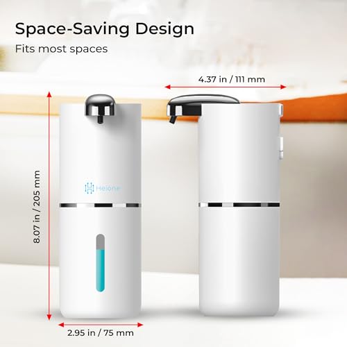 Automatic Liquid Soap Dispenser, White | IPX5 Waterproof 12.8oz / 380mL Capacity 4 Adjustable Liquid Levels USB-C Rechargeable Long-Lasting Battery - color: White (Liquid)