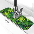 Faucet Draining Mat For Kitchen Sink, Palm Leaves Tropical Diatom Mud Absorbent Drain Pad For Bathroom Kitchen Sink Splash Guard Drying Mat - color: Palm Leaves Tropical
